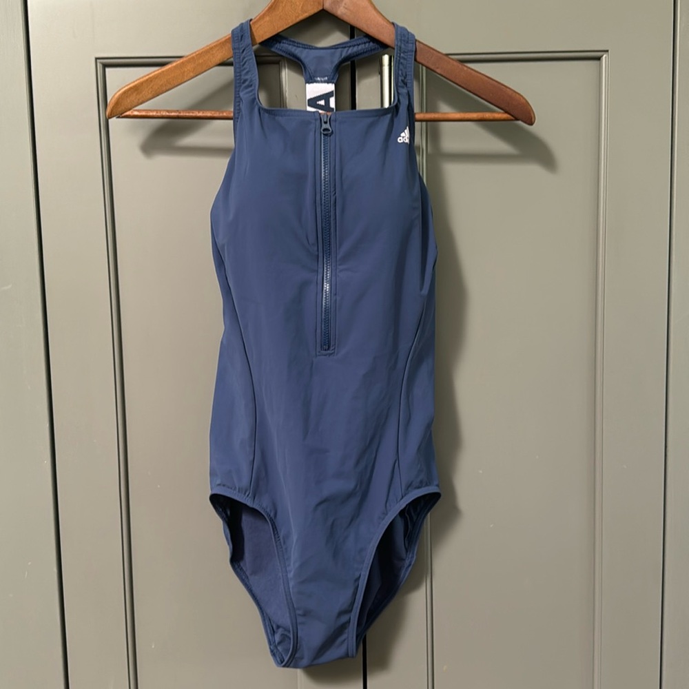 Adidas zip up high neck one piece